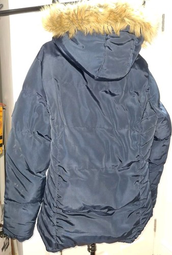 Soul Cal & Co Warm Lined Hood Double Zip Blue Puffer Jacket Size 14-16 Pockets - Picture 6 of 18