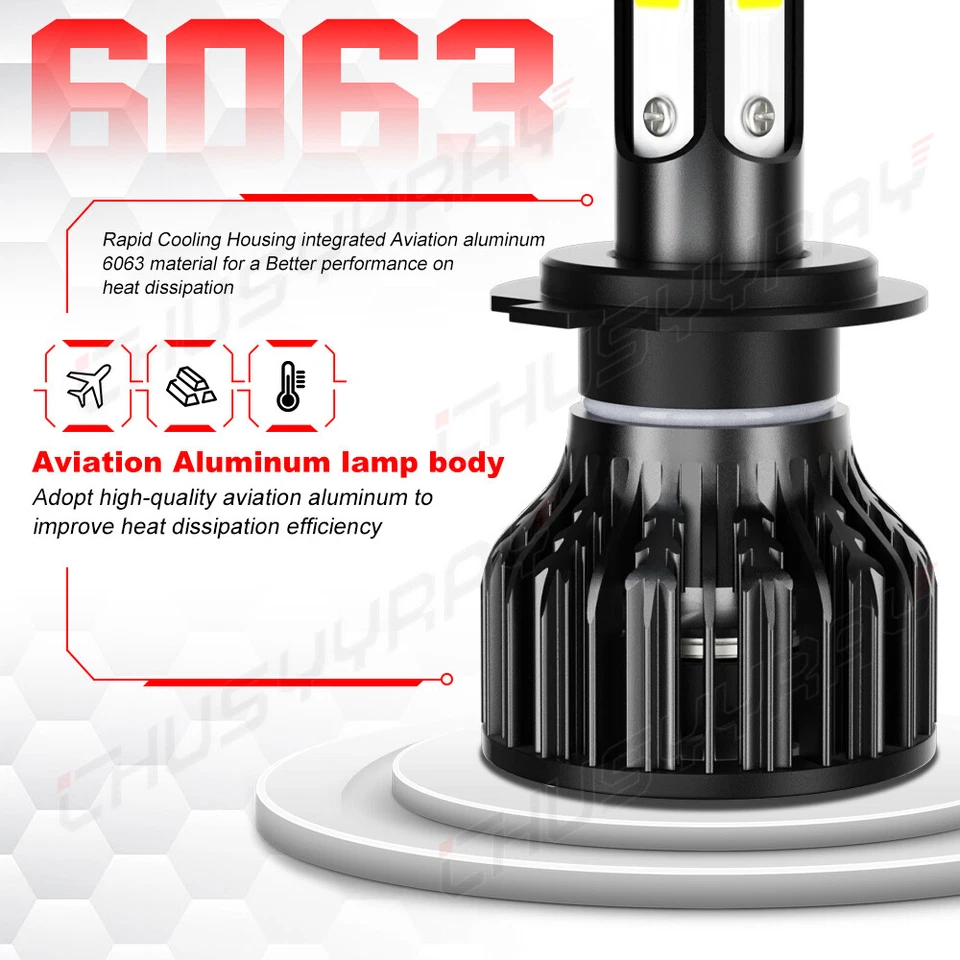 6X H7+D1S+H11 LED faros antiniebla haz alto bajo 6000K para Hyundai Genesis 2011 Foto 2 de 4