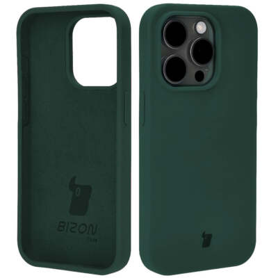 Handyhülle für iPhone 15 Pro Bizon Silikon Case Cover Futeral Tasche Dunkelgrün