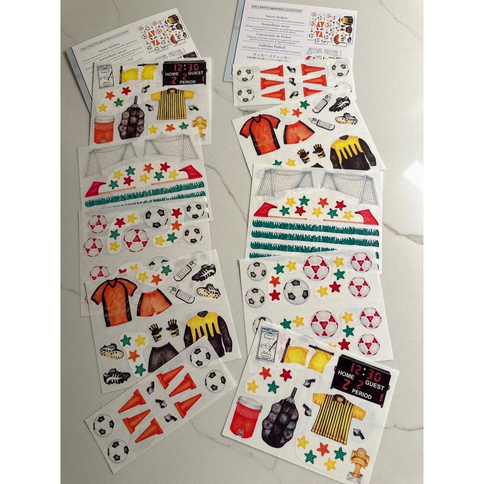 Лот из 4 новых пакетов - 135 футбол наклейки украшения для скрапбукинга - Изображение 2 из 4