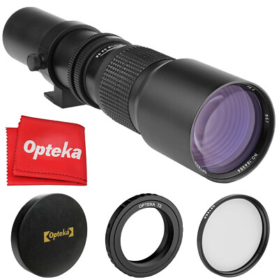 Opteka 500mm f/8 Telephoto Lens for Sony Alpha A900, A850, A99 II, A100, A700