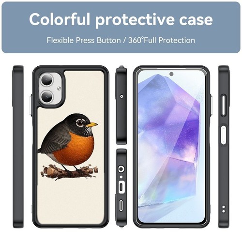 brown black american robin For Samsung A15 A16 S23 S24 S25 Ultra FE Plastic Case - 第 23/25 張圖片