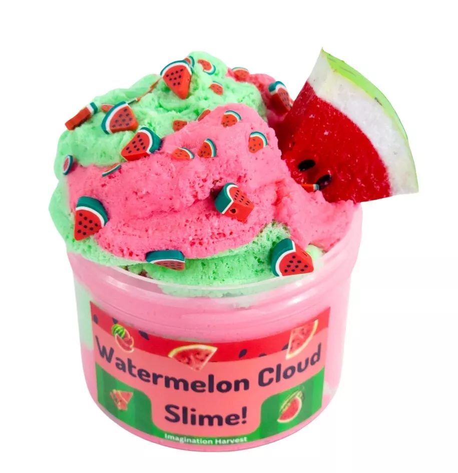 4 Scentos Scented Cloud Slimes Bubble Gum Watermelon Cotton Candy Choc Chip  8oz