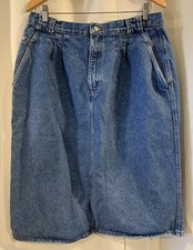 Vintage 80s Denim Straight Skirt Womens Waist 34 Made In USA