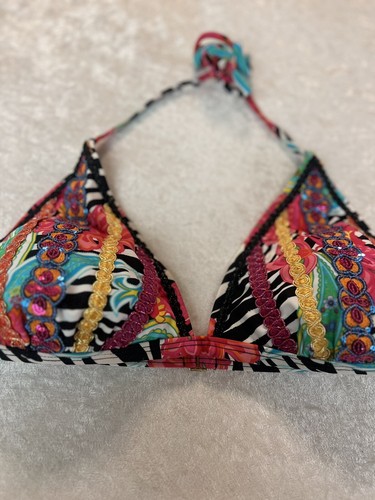 Beautiful Multicolored Zebra Design Sequin Bikini Size M - Picture 4 of 5