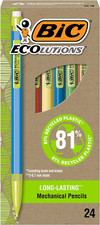 BIC Ecolutions Mechanical Pencils with Erasers, with Colorful Barrel, Medium Poi