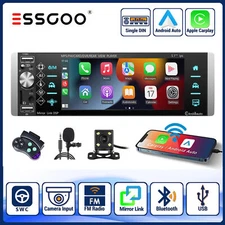 Single DIN 5.1" Car Stereo Wireless Carplay/Android Auto Head Unit FM-Radio +CAM