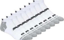 PUMA SOCKS MEN'S - X8 LOW CUT 243 - CUBE WHITE - LARGE (10-13)- PACK 8