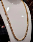 18k Rose Gold Filled Men's Miami Cuban Chain Necklace, Womens Jewelry