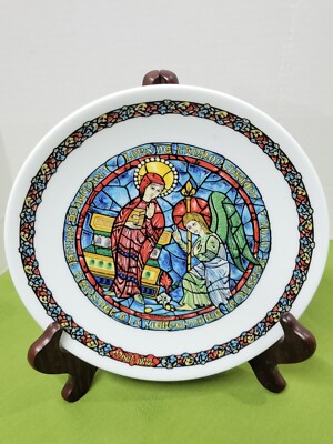 D'arceau Limoges Noel Vitroil L'Annonciation Porcelain Plate 8½'' Diameter 