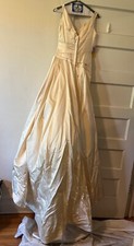 Marissa satin cream wedding dress size 10