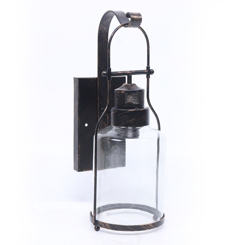 Retro Indoor Lantern Antique Vintage Rustic Lamp Wall Sconce Light Fixture New - Picture 2 of 9