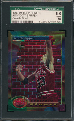 SGC 10 GEM MINT SCOTTIE PIPPEN HOF 1993-94 TOPPS FINEST #105 CENTRAL NBA *TPHLC