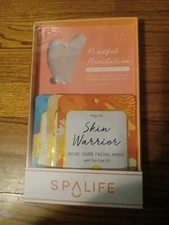 Spa Life Mindful Meditation Essential Skincare Set 3 Facial Masks 1 Gua Sha Tool
