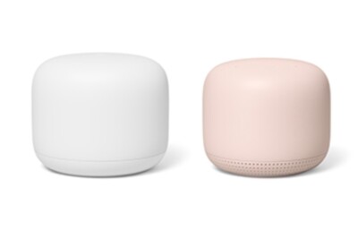 Google Nest WLAN Router & 1 WiFi Point ganzes Heimnetzwerk US Version weiß/pink