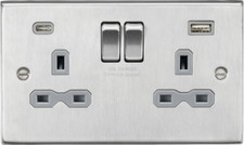 Image of Knightsbridge 13A2G SP Switched Socket with Dual USB A+C  CS9940....