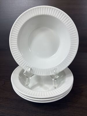 4 Nice Midwinter England Trend White Rimmed 7 1/4  Soup Cereal Salad Bowls