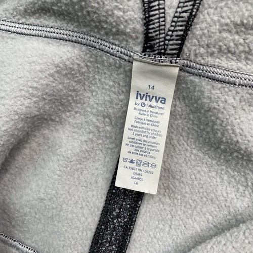 Ivivva Lululemon Girls Size 14 Gray Speckled Thumbholes Pocket Zip-Up Hoodie - Picture 10 of 10