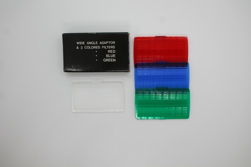 Adaptador Gran Angular y 3 Filtros Colores Rojo Verde Azul Flashgun Fotografía Retro - Imagen 7 de 8