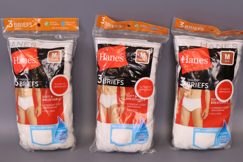 Hanes ComfortSoft TagLess Men’s Briefs – Vintage White Size S (3-Pack), 2005 Era