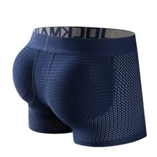 Jockmail Mens Mesh Breathable Underwear Back Padded Boxer Briefs Rich Hip Shorts