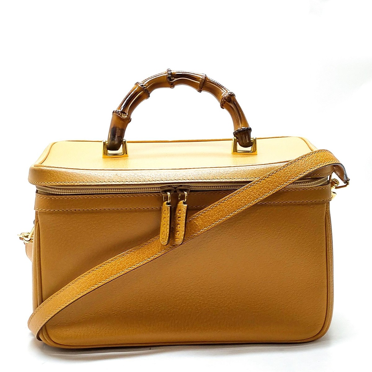 Vanity Bag Gucci Bamboo VanityBamboo Beige Leather 2879381 | eBay