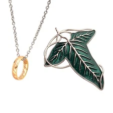 Lord of the Rings Frodo's Elven Leaf Brooch and The One Ring Collectors Set