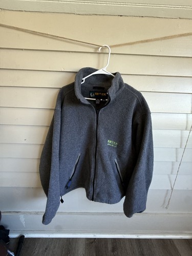 Vintage 1990s Eddie Bauer EBTEK Grey Full Zip Fleece Jacket Men's L