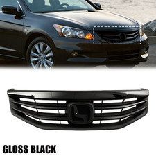Front Bumper Upper Gloss Black Mesh Grill Grille For 2011-2012 11 Honda Accord