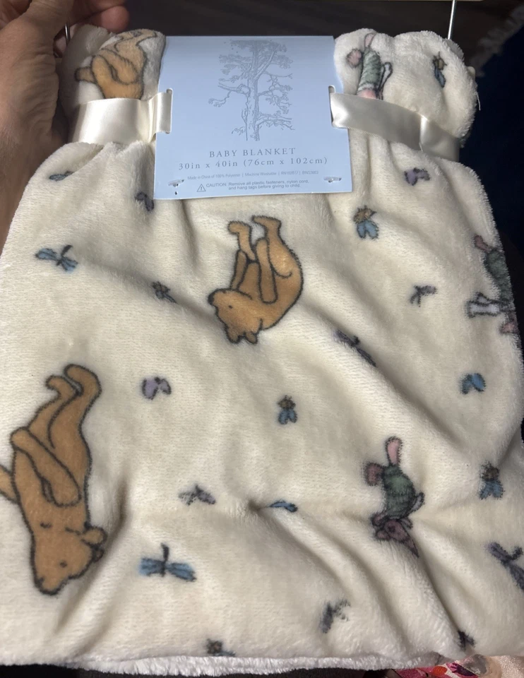 Winnie the Pooh Bear Collection Piglet Butterfly 30"x40" Baby Blanket - Image 4 of 4