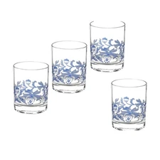 Spode Blue Italian Double Old-Fashioned Glass - Set of 4
