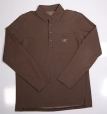 Arc'teryx Brown Long Sleeve Pocket Polo Shirt Cotton Performance Men's Small