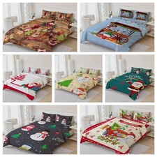 3D Christmas Santa Pine Letter Colorful Quilt Cover Duvet Cover Comforter set