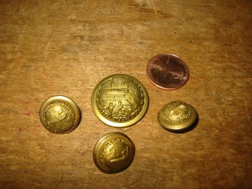 4 RARE REAL Civil War New Hampshire Volunteer Militia Button by Scovill Mfg. Co.