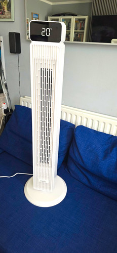Ezify White Tower Fan with Remote Control, Oscillation & Timer