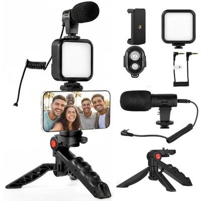 Acuvar 6-Piece Phone Vlogging Kit   Smartphone Video Kit with Microphone,