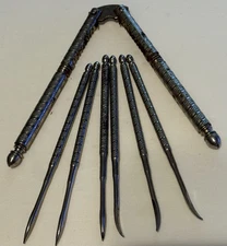 Vintage  Nut Cracker Tool With 6 Picks Metal 002