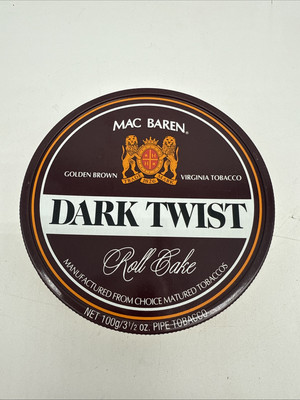 Vintage Mac Baren Dark Twist Roll Cake Tobacco Tin 4.5''