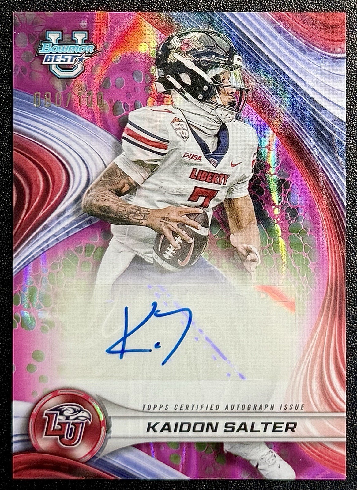 2024 Bowman's Best U #BOA-KS Kaidon Salter Pink Lava Refractor Auto /100