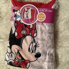 Minnie Mouse Size 6 Fleece Thin Pajamas NEW
