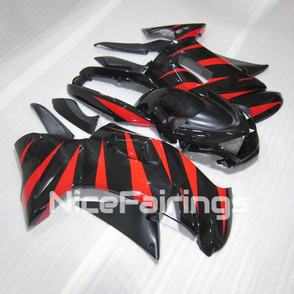 Juego de carenados de carrocería de plástico negro rojo para Kawasaki Ninja 650R 2006-2008 ER-6f Foto 2 de 4