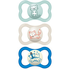 MAM Air Day  Night Baby Pacifier, for Sensitive Skin, Glows in the Dark, 3 Pack