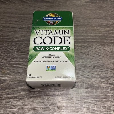 Garden of Life Vitamin code raw k Complex For Bone  Heart Health BB 10/27 (2a)