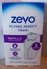 ZEVO Flying Insect Refills for Indoor Light Trap (2 Cartridges) New