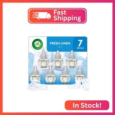 Air Wick Plug in Scented Oil Refill, 7 ct, Fresh Linen, Air Freshener, Essential