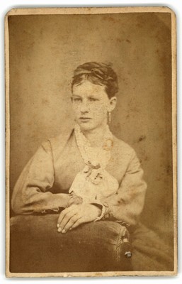 Antique CDV Circa 1870s J.W. Sellers Gorgeous Lady In Dress Bellaire O.