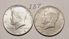 KENNEDY HALF DOLLAR, 1964-P, 1964-P, 90% SILVER,---287