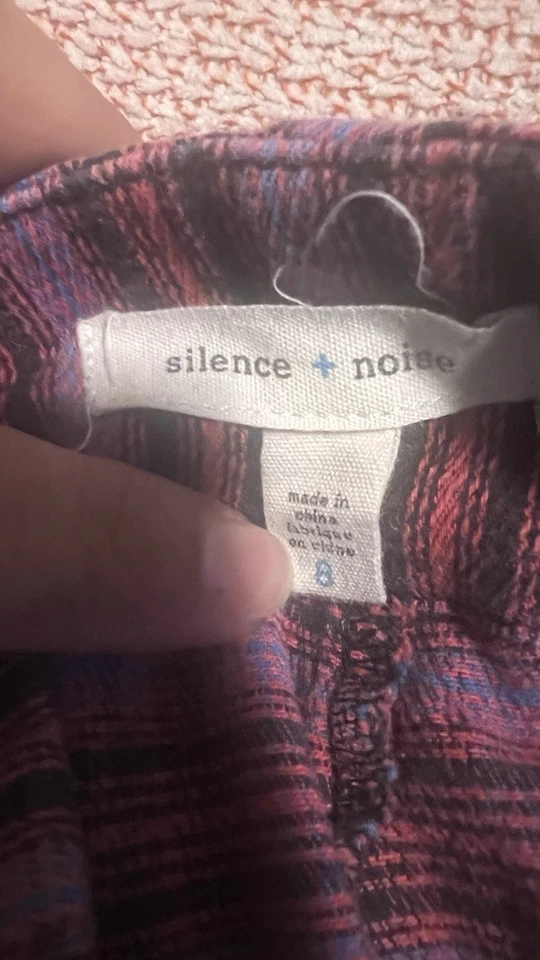 Silence Noise Womens 8 Purple Striped Malorie High-Rise Zip Pants - Image 4 of 4