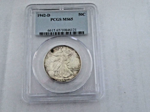 1942-D Liberty Walking Half dollar PCGS MS65 90% silver