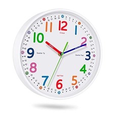Silent Kids Wall Clock   Non-Ticking, Battery-Powered, Ideal for Teaching Time